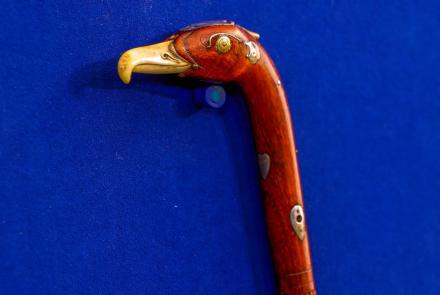 Appraisal: Walnut Eagle Head Cane, ca. 1800: asset-mezzanine-16x9