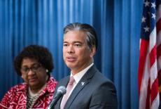 California Attorney General Rob Bonta announces with Secretary of State Shirley Weber that they filed a lawsuit to challen...