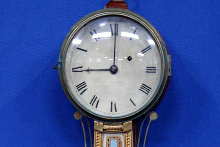 Appraisal: J. R. Bowen Gilded Banjo Wall Clock, ca. 1825: asset-mezzanine-16x9